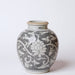Cobalt Guild Home Decor Grey and White Porcelain Rustic Lotus Jar