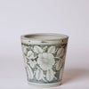 Cobalt Guild Home Decor Grey and White Porcelain Rustic Rose Planter