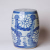 Cobalt Guild Home Decor Hand Painted Floral Blue and White Porcelain Garden Seat