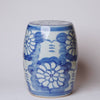 Cobalt Guild Home Decor Hand Painted Floral Blue and White Porcelain Garden Seat