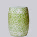 Cobalt Guild Home Decor Hand Painted Lotus Green and White Porcelain Garden Seat