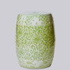 Cobalt Guild Home Decor Hand Painted Lotus Green and White Porcelain Garden Seat