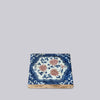Cobalt Guild Home Decor Hand Painted Porcelain Blue and Red Chrysanthemum Tile