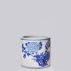 Cobalt Guild Home Decor Medium Blue and White Porcelain Peony Cachepot