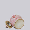 Cobalt Guild Home Decor Medium Red & White Porcelain Double Happiness Temple Jar