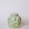Cobalt Guild Home Decor Peony Landscape Green and White Porcelain Jar