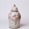 Cobalt Guild Home Decor Pink and Green Porcelain Dancing Dragon Temple Jar
