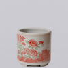 Cobalt Guild Home Decor Pink and Green Porcelain Four Seasons Footed Cachepot