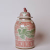 Cobalt Guild Home Decor Pink and Green Porcelain Phoenix Temple Jar
