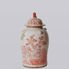 Cobalt Guild Home Decor Pink and Green Porcelain Three Friends Temple Jar