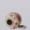 Cobalt Guild Home Decor Pink & Green Rustic Porcelain Bird & Flower Med. Lidded Jar