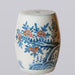 Cobalt Guild Home Decor Red and Blue Porcelain Bird and Flower Garden Seat