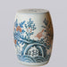 Cobalt Guild Home Decor Red and Blue Porcelain Bird and Flower Garden Seat