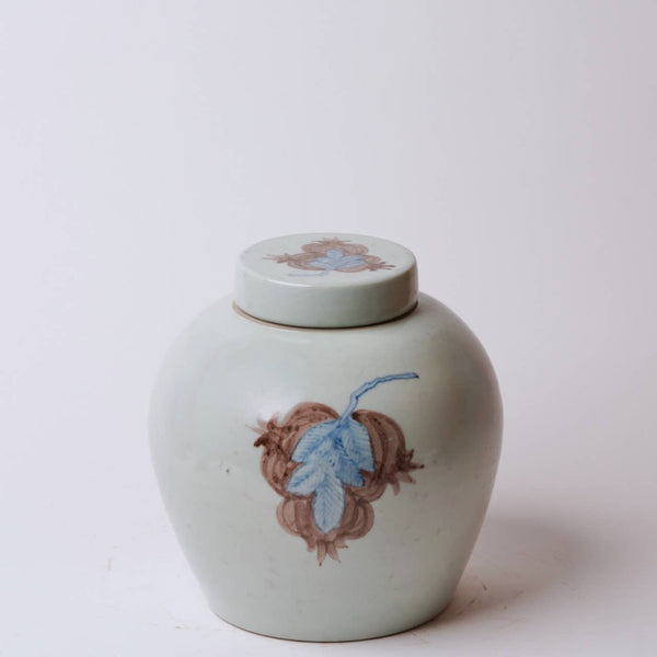 Cobalt Guild Home Decor Red and Blue Porcelain Pomegranate Round Jar