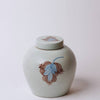 Cobalt Guild Home Decor Red and Blue Porcelain Pomegranate Round Jar