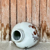 Cobalt Guild Home Decor Red and White Copper Underglaze Songbirds Barrel Vase