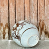Cobalt Guild Home Decor Red and White Copper Underglaze Songbirds Barrel Vase