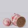 Cobalt Guild Home Decor Red and White Fish and Lotus Porcelain Temple Jar
