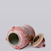 Cobalt Guild Home Decor Red and White Fish and Lotus Porcelain Temple Jar