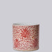 Cobalt Guild Home Decor Red and White Porcelain Scrolling Lotus Cachepot
