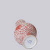 Cobalt Guild Home Decor Red and White Porcelain Scrolling Lotus Lantern Vase