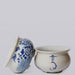 Cobalt Guild Home Decor Rustic Bird & Flower Blue & White Porcelain Bulbous Cachepot