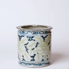 Cobalt Guild Home Decor Rustic Blue and Green Floral Porcelain Cachepot
