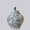 Cobalt Guild Home Decor Rustic Blue and White Porcelain Mountain Landscape Jar