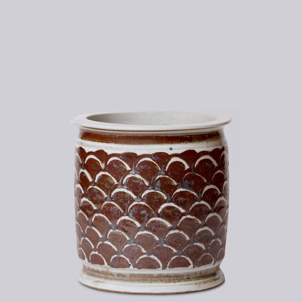 Cobalt Guild Home Decor Rustic Copper Glazed Dragon Scale Porcelain Cachepot