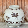 Cobalt Guild Home Decor Rustic Copper Glazed Porcelain Crane Jar