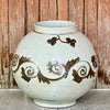 Cobalt Guild Home Decor Rustic Copper Glazed Porcelain Floral Scroll Jar