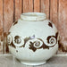 Cobalt Guild Home Decor Rustic Copper Glazed Porcelain Floral Scroll Jar