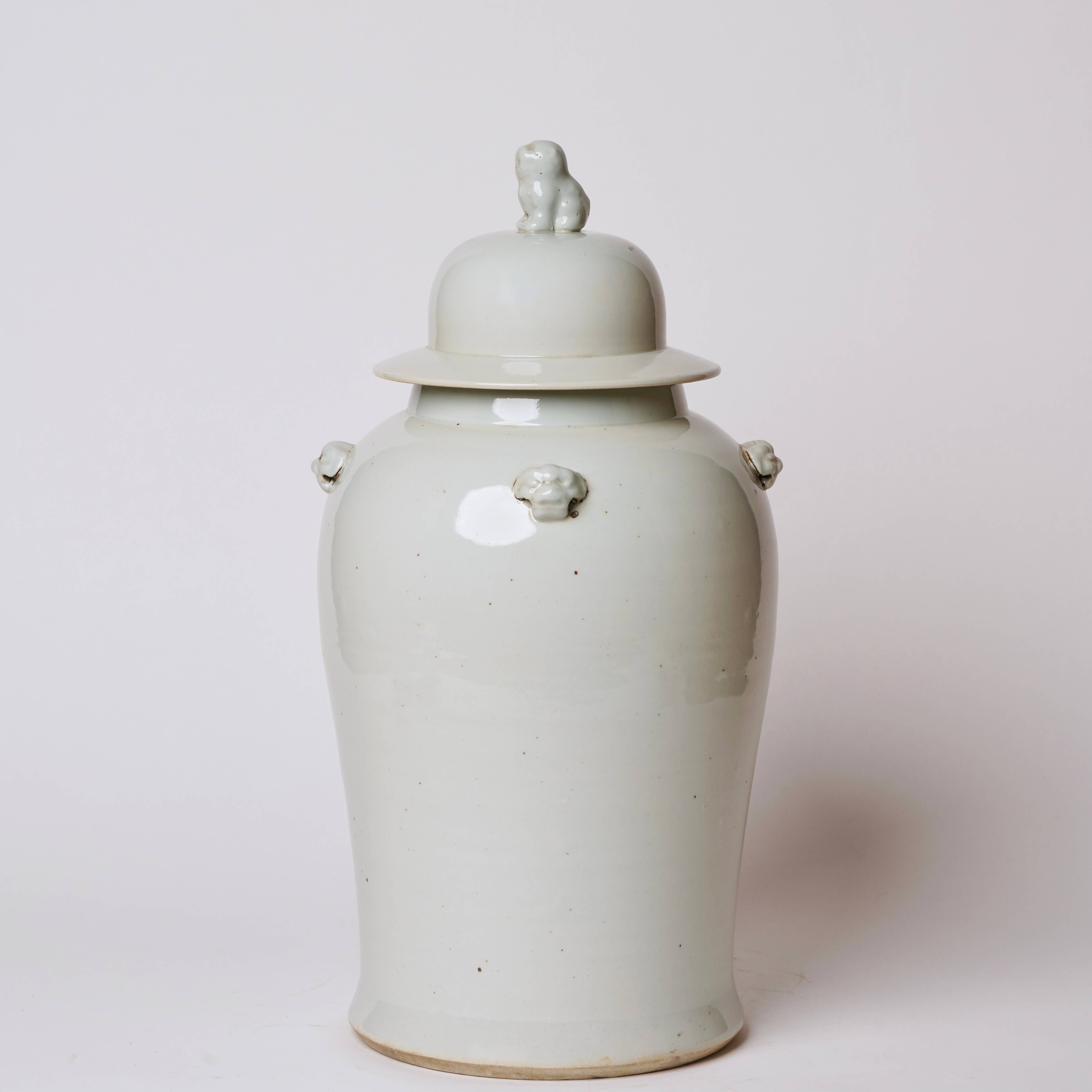 Cobalt Guild Home Decor Rustic Creamy White Porcelain Temple Jar
