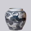 Cobalt Guild Home Decor Rustic Floral Blue and White Porcelain Pot