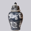 Cobalt Guild Home Decor Rustic Floral Blue and White Porcelain Temple Jar