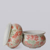 Cobalt Guild Home Decor Rustic Four Seasons Pink & Green Porcelain Bulbous Cachepot