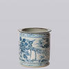 Cobalt Guild Home Decor Rustic Peacock Blue and White Porcelain Cachepot