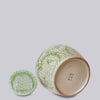 Cobalt Guild Home Decor Rustic Peony Green and White Porcelain Jar