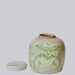 Cobalt Guild Home Decor Rustic Peony Green and White Porcelain Jar