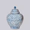 Cobalt Guild Home Decor Rustic Rose Blue and White Porcelain Jar