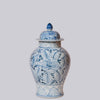 Cobalt Guild Home Decor Rustic Rose Blue and White Porcelain Temple Jar