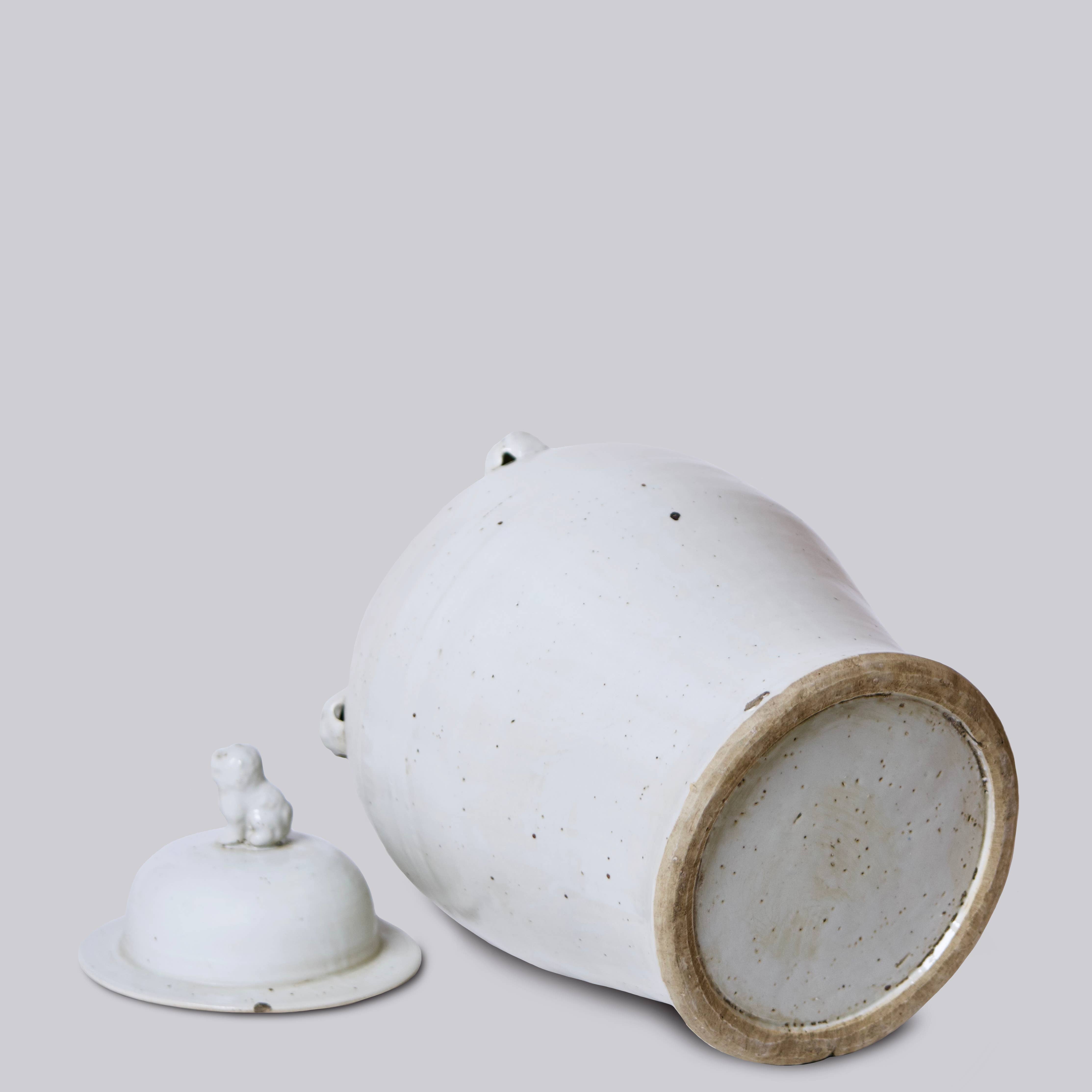 Cobalt Guild Home Decor Rustic White Porcelain Temple Jar