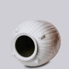 Cobalt Guild Home Decor Rustic White Ribbed Melon Vase