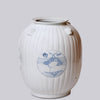 Cobalt Guild Home Decor Rustic White Ribbed Melon Vase