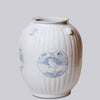 Cobalt Guild Home Decor Rustic White Ribbed Melon Vase