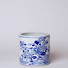 Cobalt Guild Home Decor Small Blue and White Porcelain Bird and Flower Cachepot