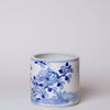 Cobalt Guild Home Decor Small Blue and White Porcelain Bird and Flower Cachepot