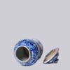 Cobalt Guild Home Decor Small Blue and White Porcelain Floral Cartouche Temple Jar