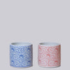 Cobalt Guild Home Decor Small Blue and White Porcelain Scrolling Peony Cachepot
