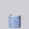 Cobalt Guild Home Decor Small Blue and White Porcelain Scrolling Peony Cachepot
